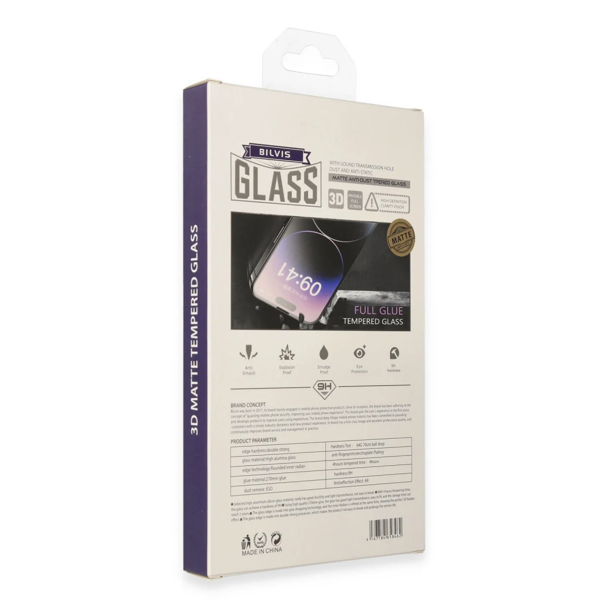 iPhone 14 Pro Max Bilvis 3D Mat Cam Ekran Koruyucu