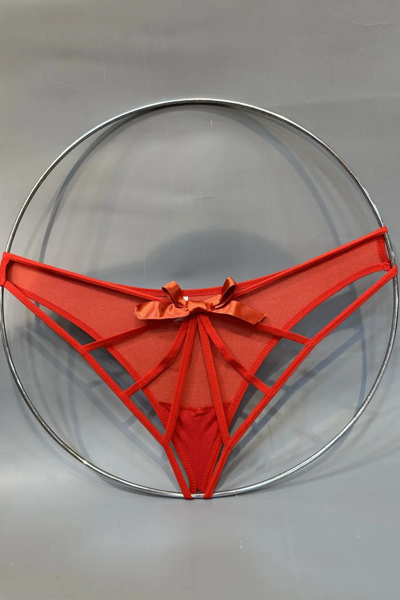 Kırmızı Arkası İpli Fantezi Külot Rita - K1004