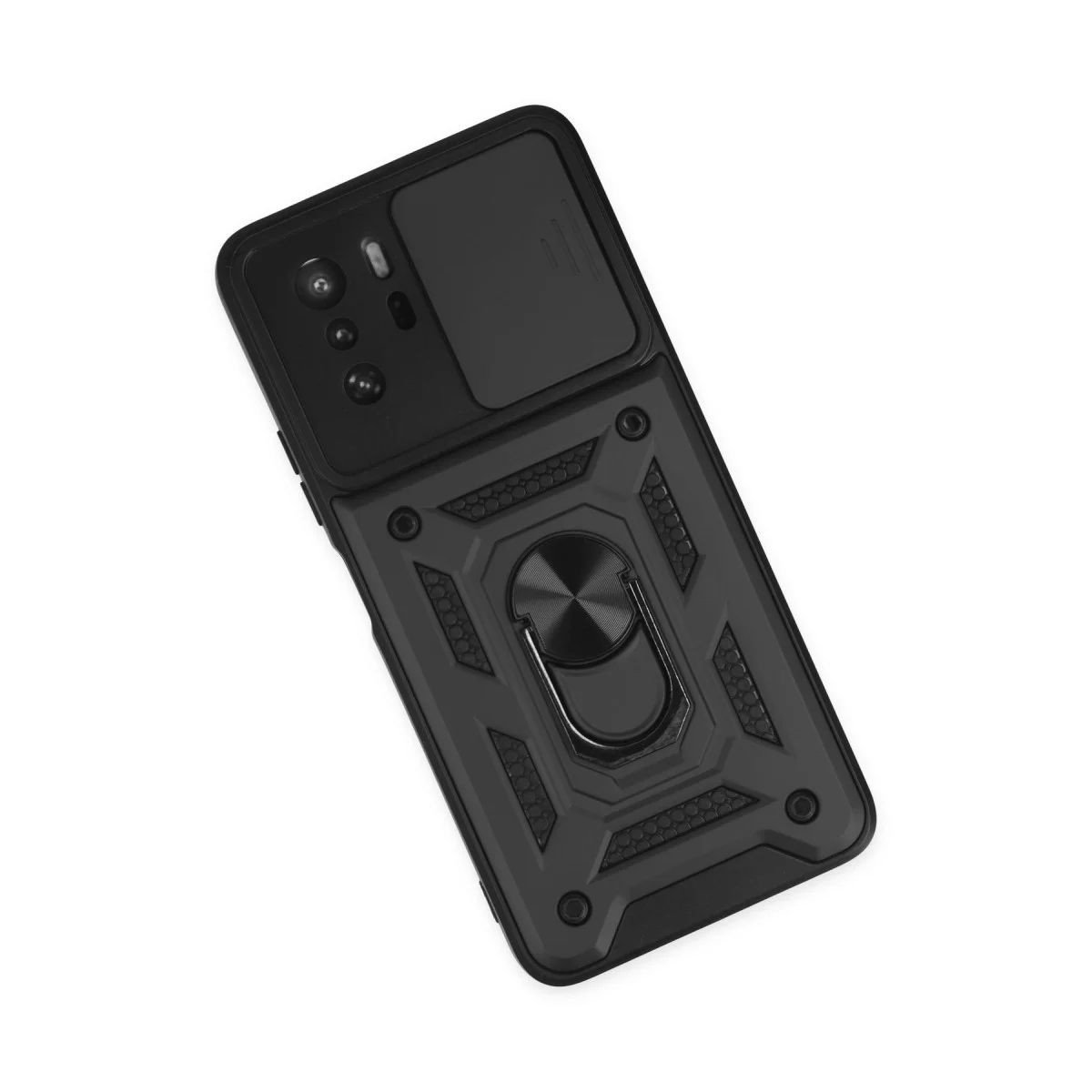 Poco X3 GT Kılıf Pars Lens Yüzüklü Silikon - Siyah