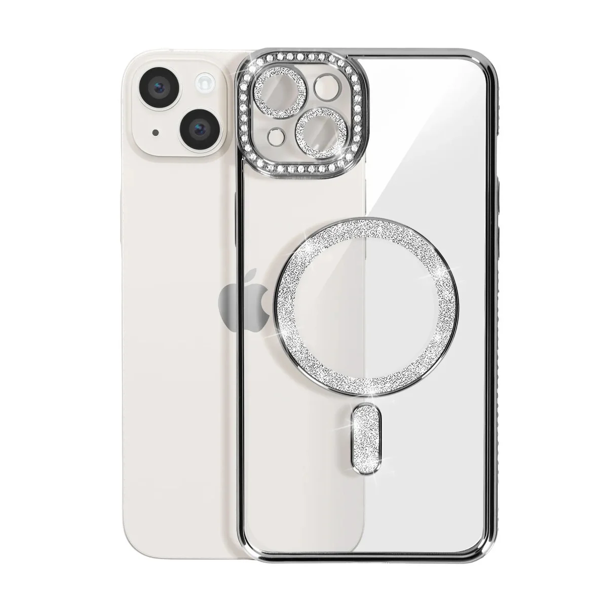 iPhone 15 Kılıf Joke Simli Magneticsafe Kılıf - Siyah