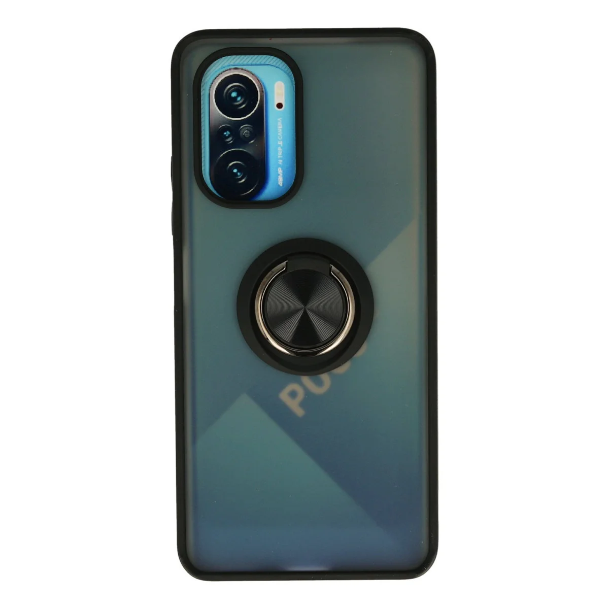 Redmi K40 Kılıf Montreal Yüzüklü Silikon Kapak - Siyah