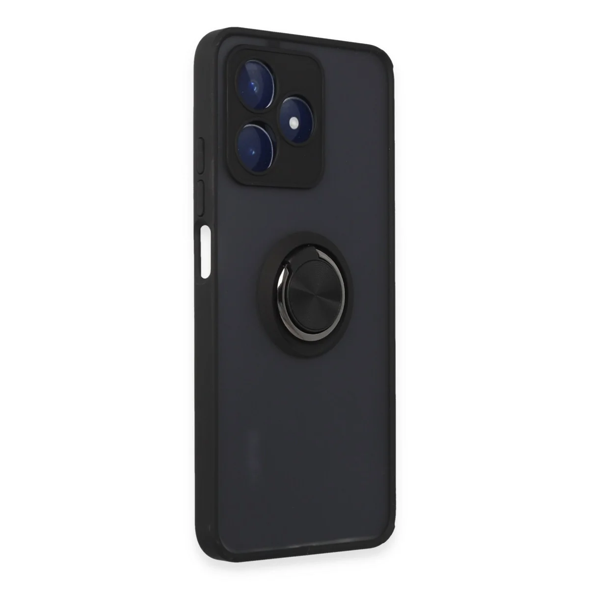 Realme C53 Kılıf Montreal Yüzüklü Silikon Kapak - Siyah