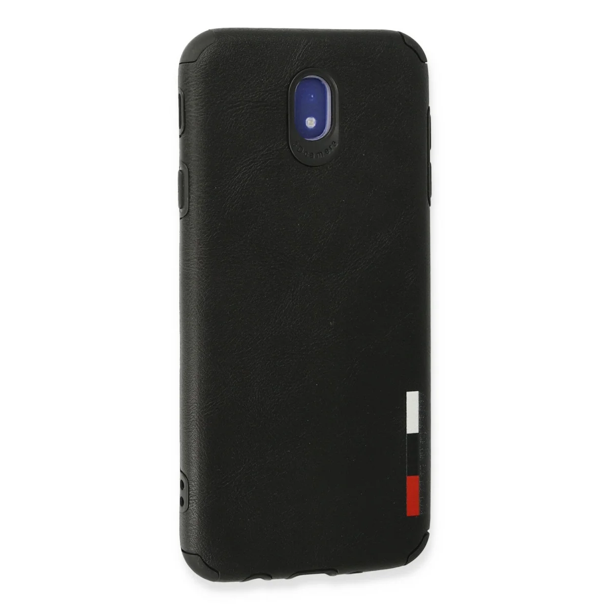 Galaxy J7 Pro / J730 Kılıf Loop Deri Silikon - Siyah