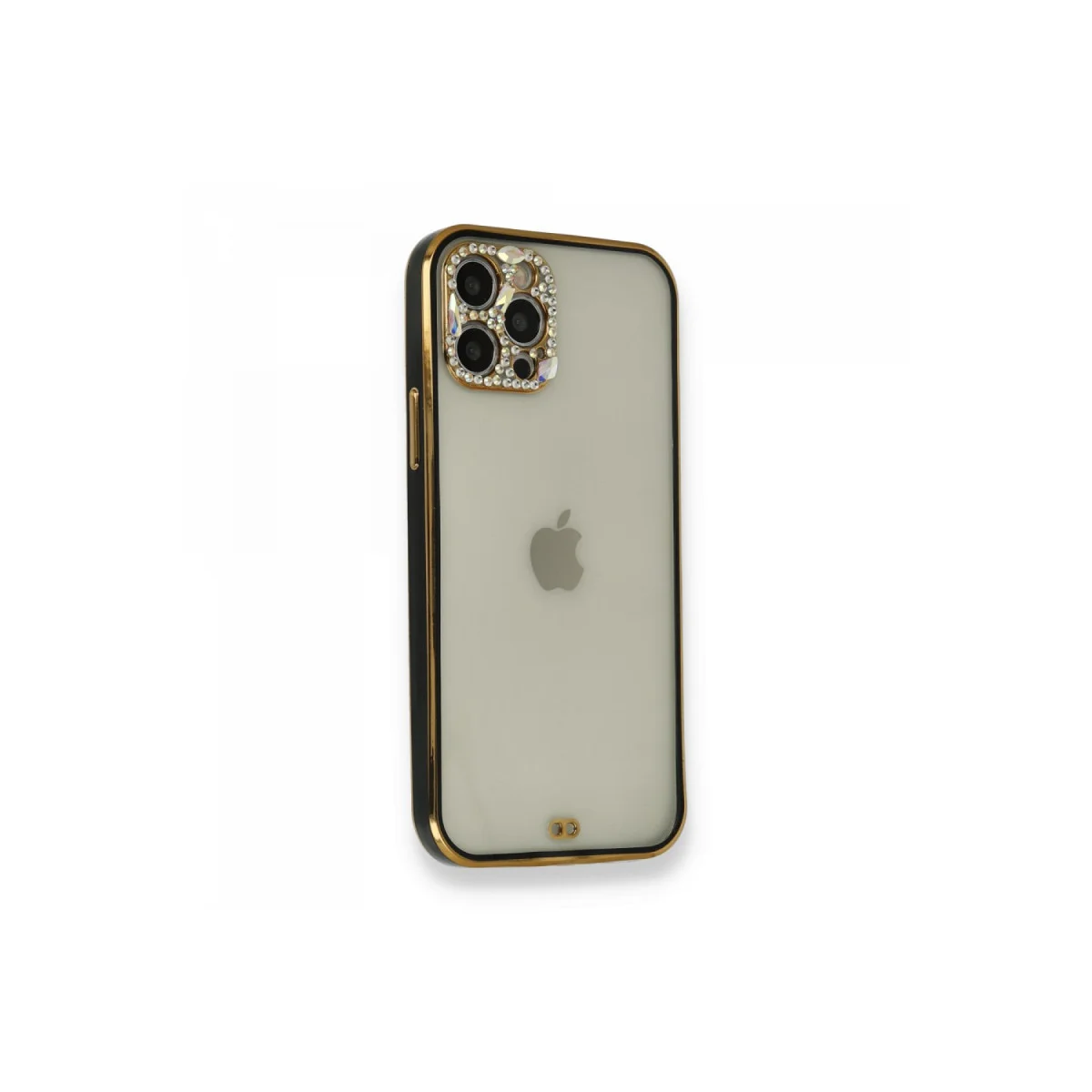 iPhone 12 Pro Kılıf Liva Taşlı Silikon - Siyah
