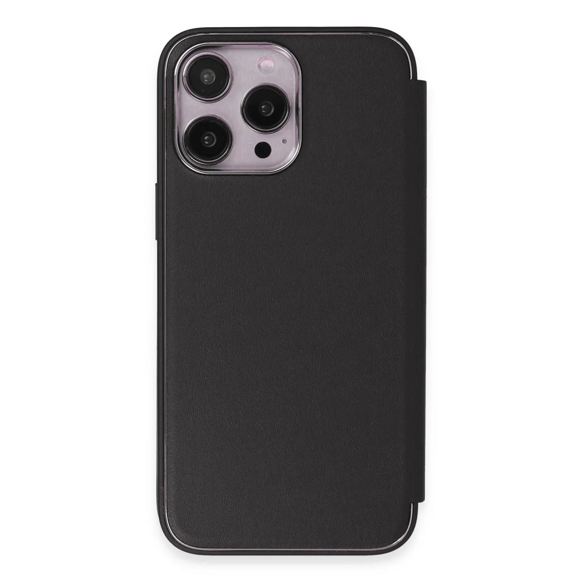 iPhone 13 Pro Max Kılıf Dolpin Kapaklı - Siyah
