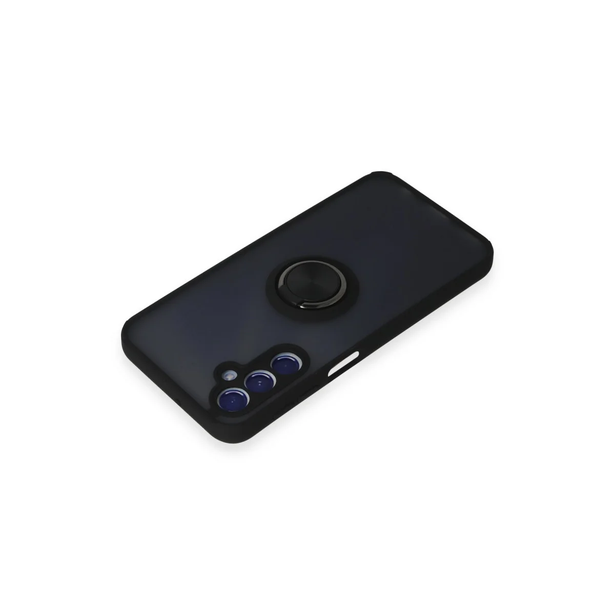 Galaxy M34 5G Kılıf Montreal Yüzüklü Silikon Kapak - Siyah
