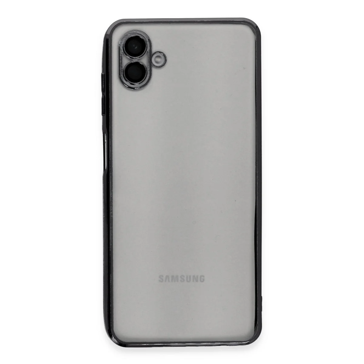 Galaxy A04 Kılıf Razer Lensli Silikon - Siyah