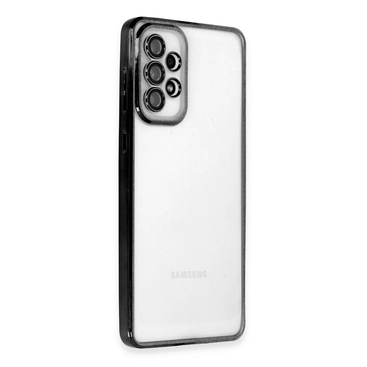 Galaxy A73 5G Kılıf Razer Lensli Silikon - Siyah