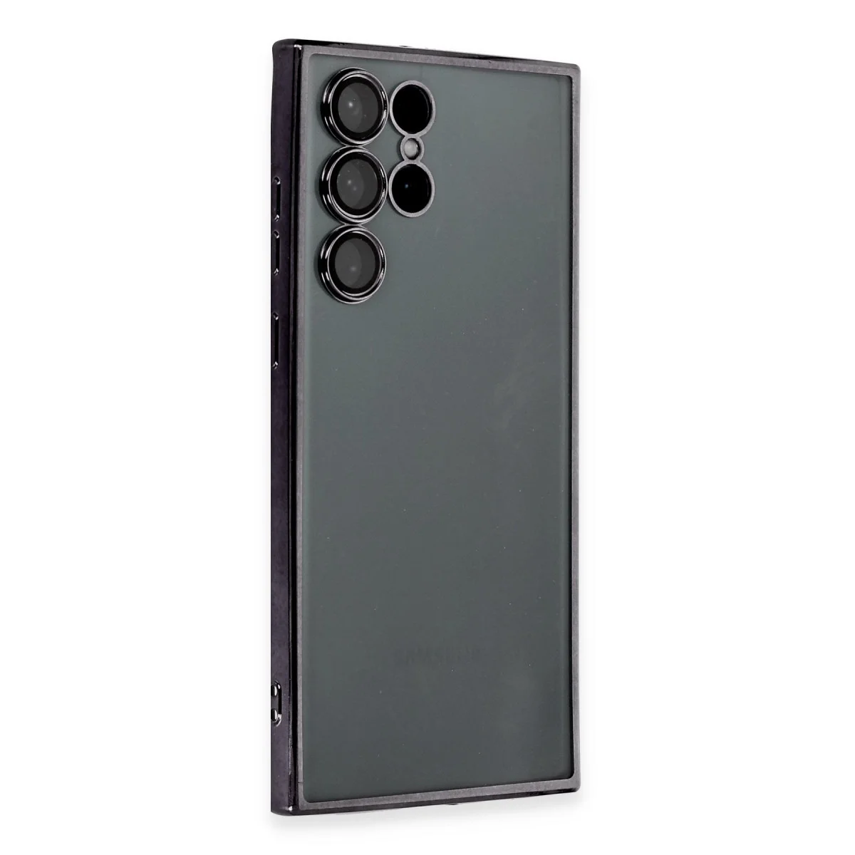 Galaxy S22 Ultra Kılıf Razer Lensli Silikon - Siyah