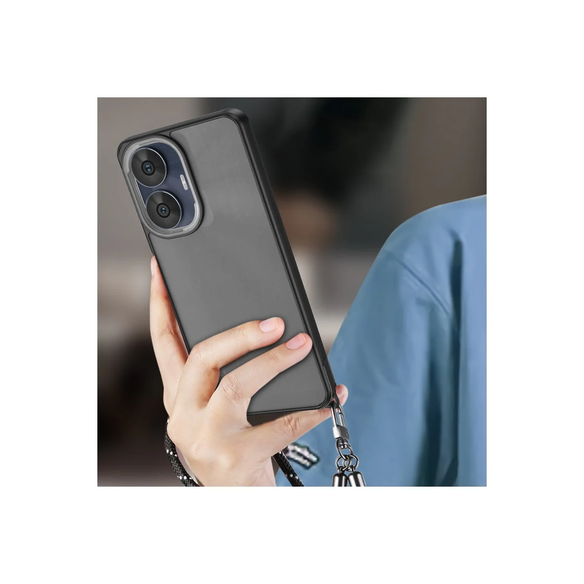 Realme C55 Kılıf Elegant Kapak - Siyah
