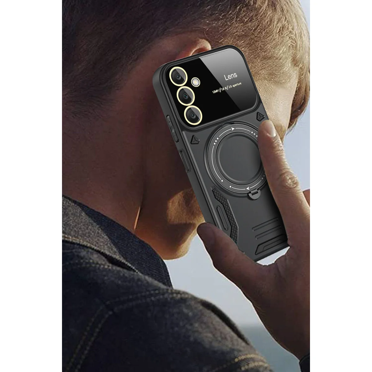 Galaxy A26 Kılıf Joy Lens Standlı Kapak - Siyah