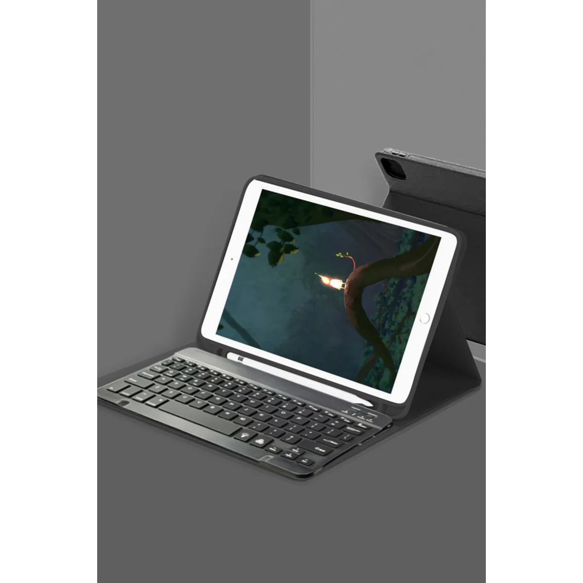 iPad Pro 12.9 (2024) Kılıf KC01 Smart Klavyeli Tablet Kılıfı - Siyah