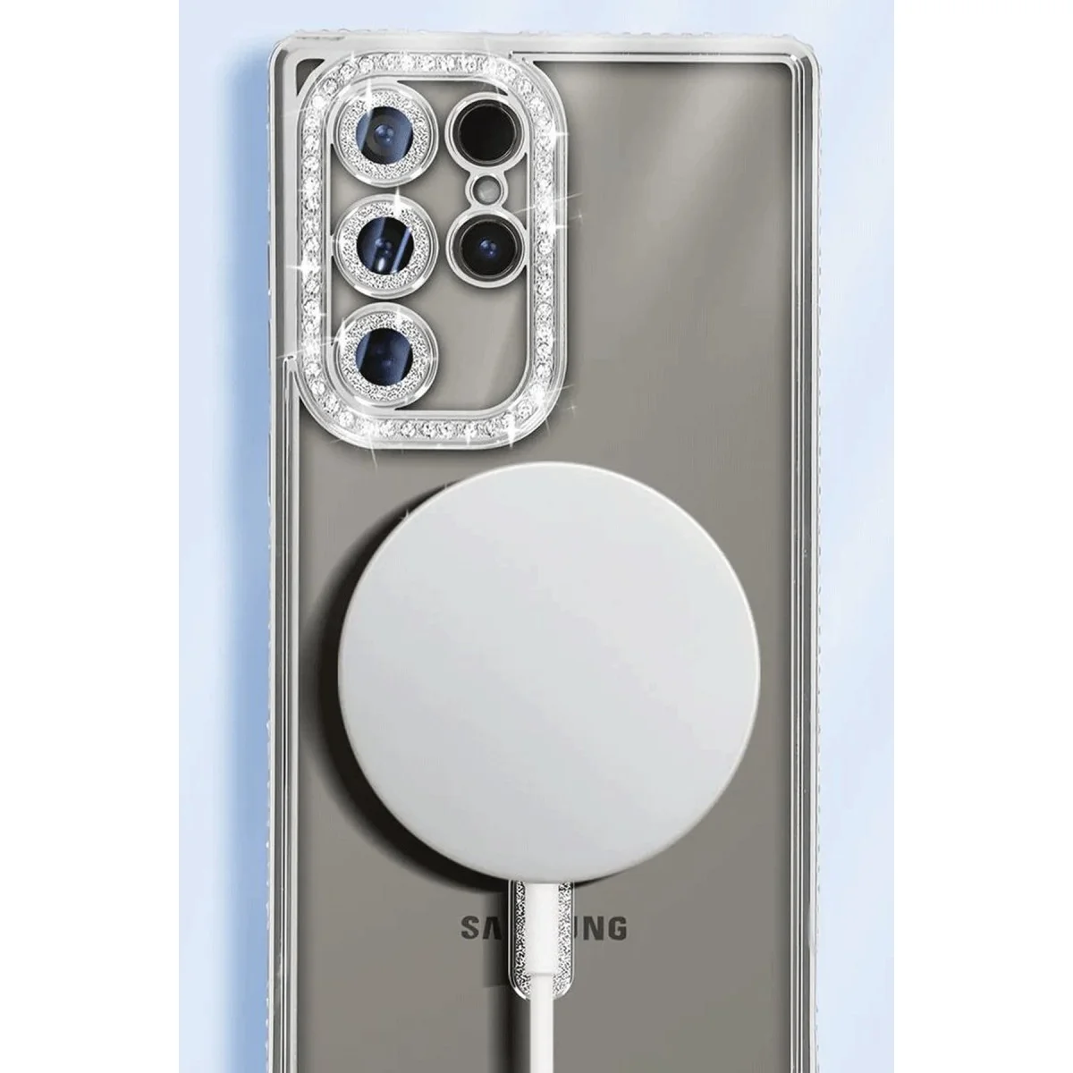 Galaxy S25 Ultra Kılıf Joke Simli Magneticsafe Kılıf - Siyah