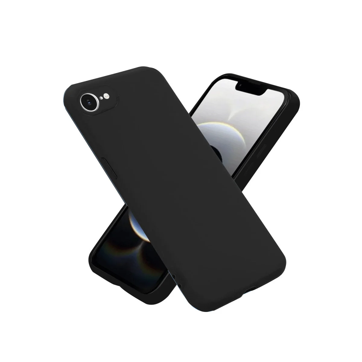 iPhone 16E Kılıf Nano içi Kadife Silikon - Siyah