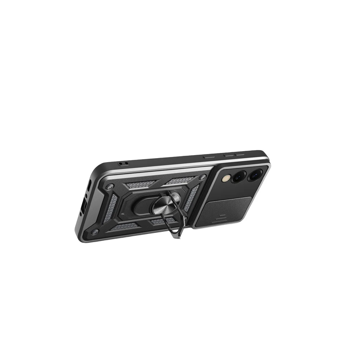 Galaxy S25 Edge Pars Lens Yüzüklü Silikon - Siyah