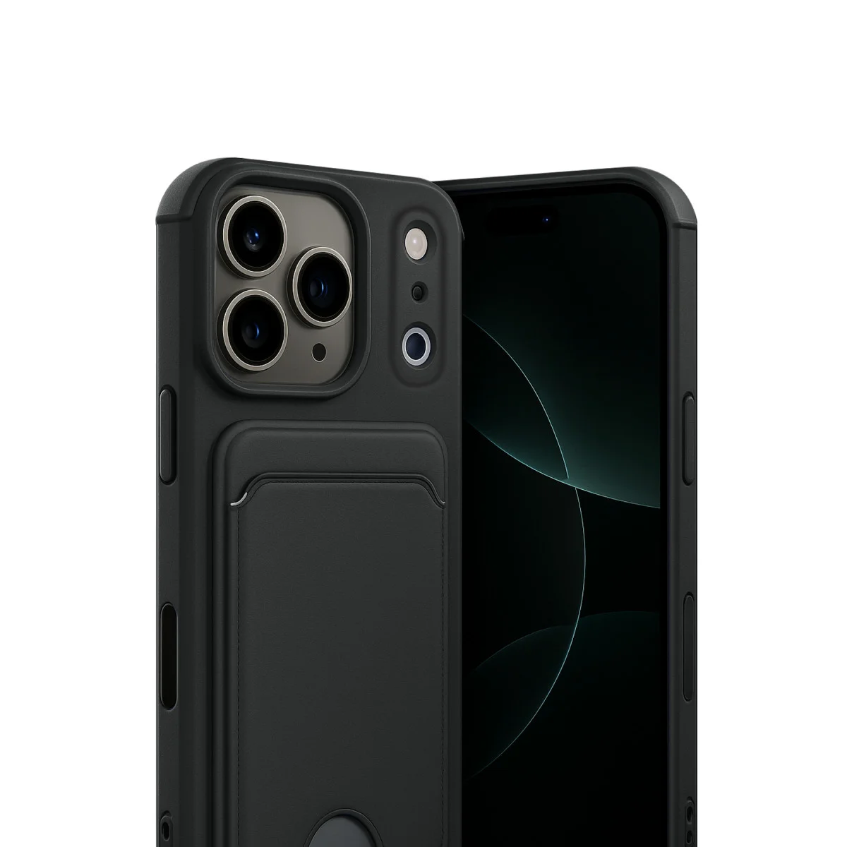 iPhone 17 Pro Max Kelvin Kartvizitli Silikon - Siyah