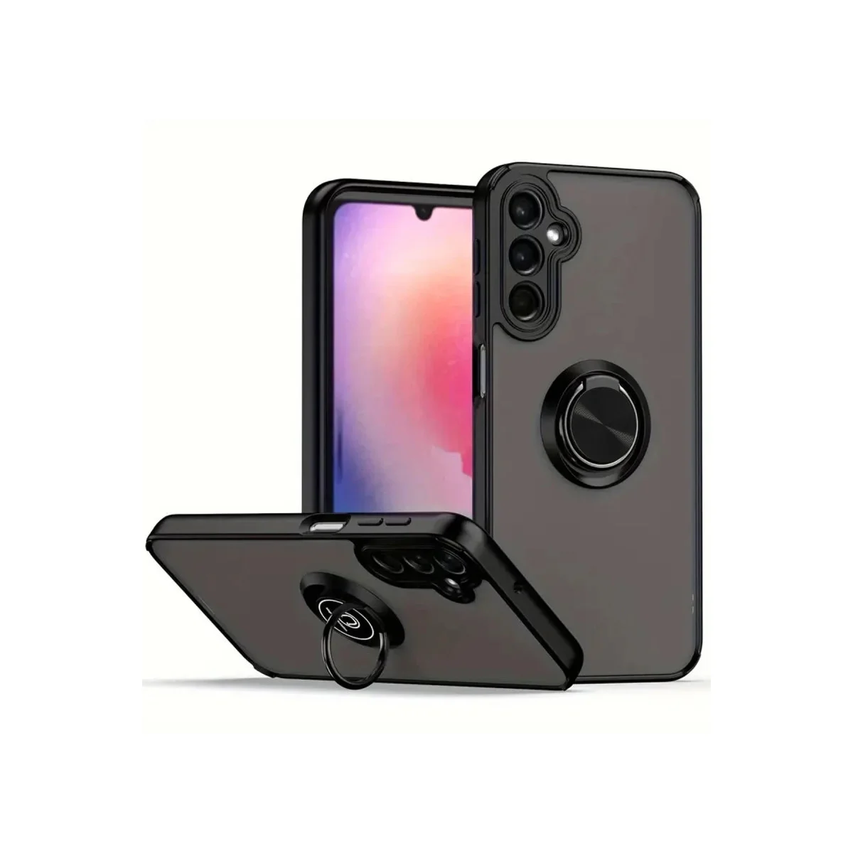 Galaxy A17 5G Montreal Yüzüklü Silikon Kapak - Siyah