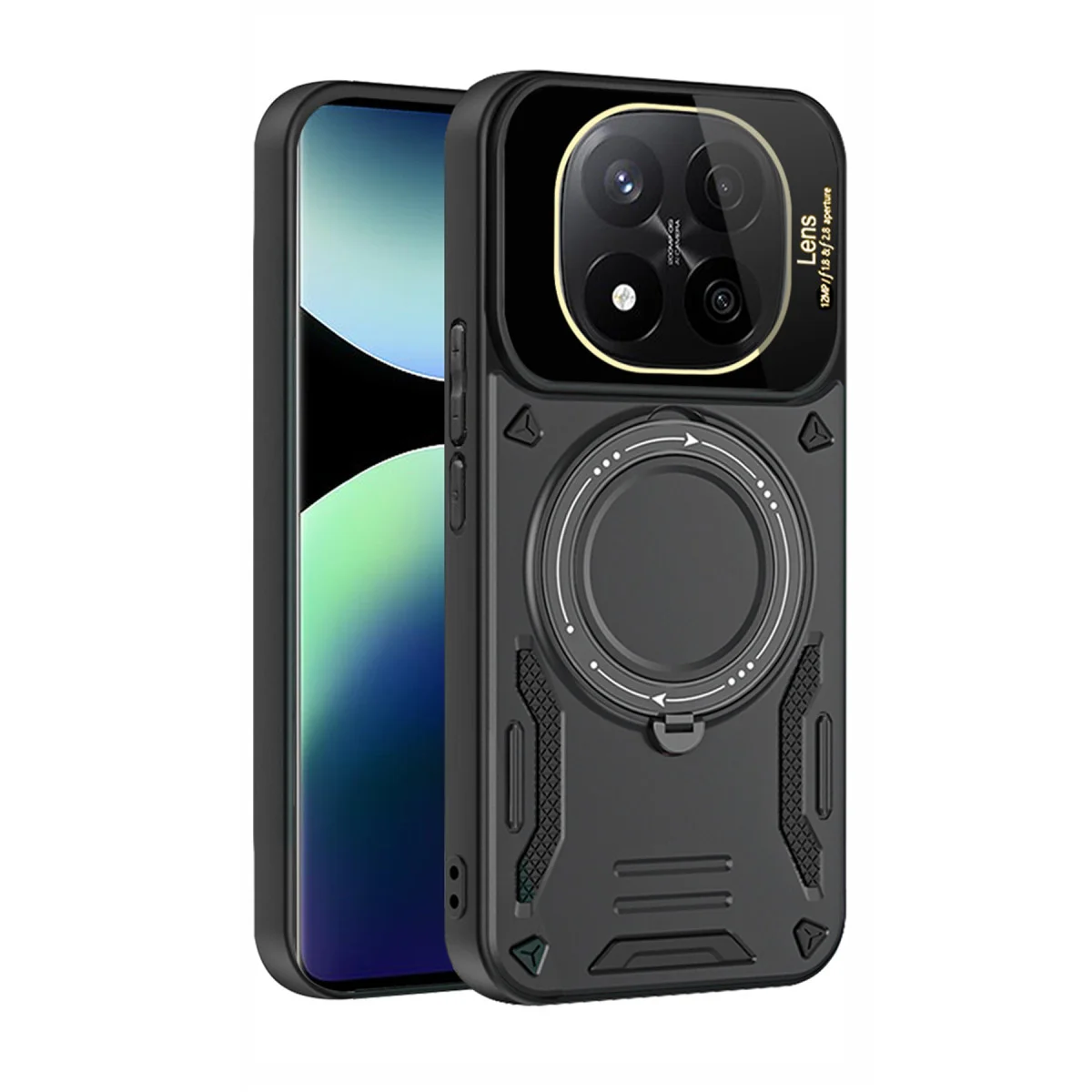 14T Pro Kılıf Joy Lens Standlı Kapak - Siyah