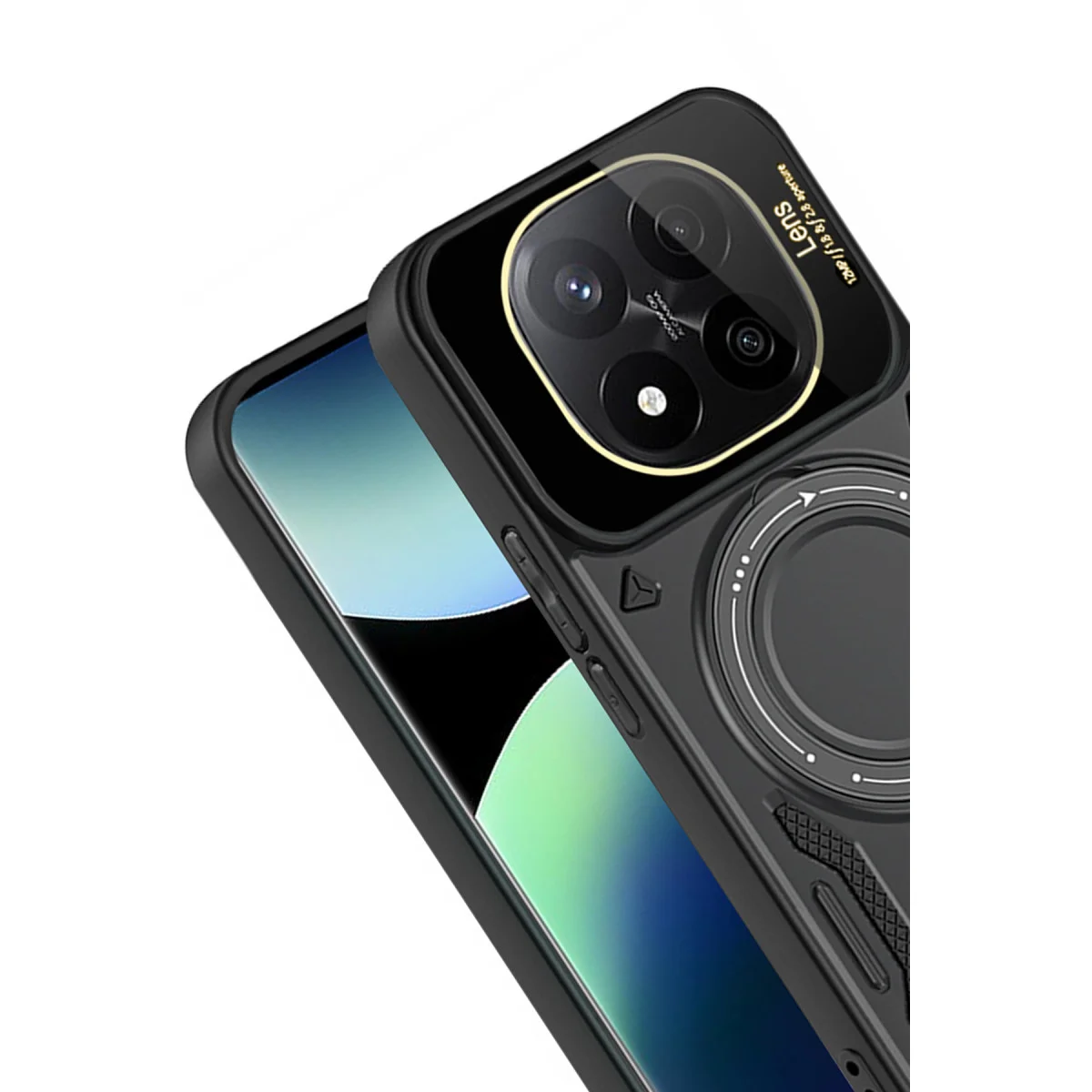 14T Pro Kılıf Joy Lens Standlı Kapak - Siyah