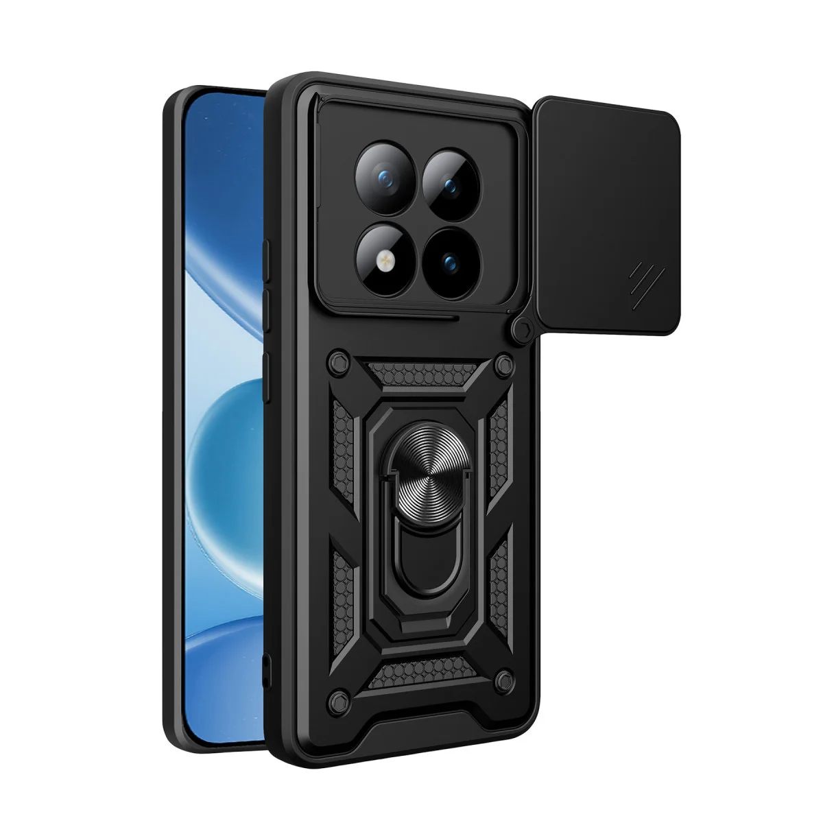 Redmi Note 15 Pro 4G Pars Lens Yüzüklü Silikon - Siyah