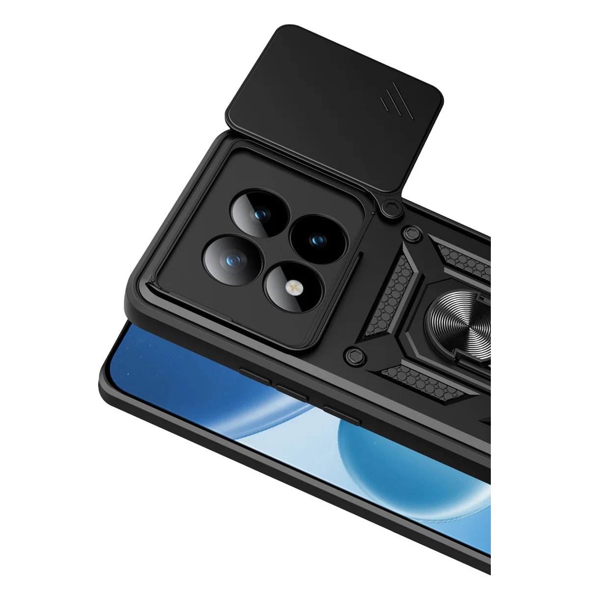 Redmi Note 15 Pro Plus 5G Pars Lens Yüzüklü Silikon - Siyah