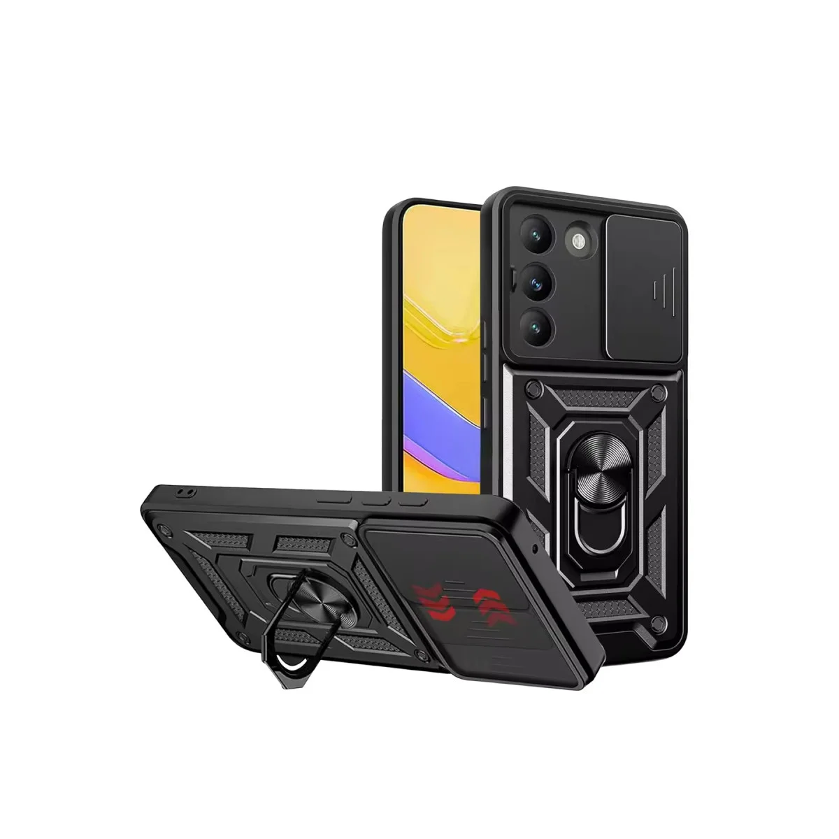 V30 Lite 4G Pars Lens Yüzüklü Silikon - Siyah