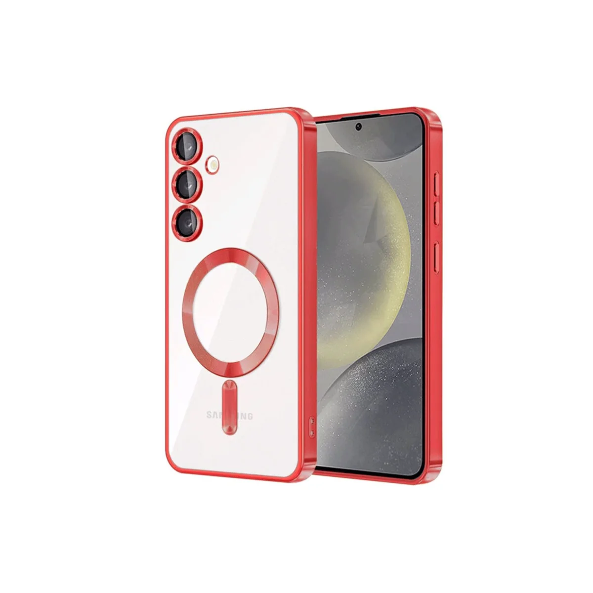 Galaxy S24 Kılıf Kross Magneticsafe Kapak - Kırmızı