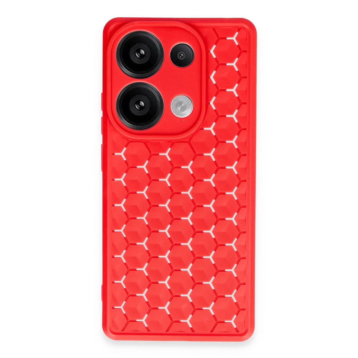 Redmi Note 13 Pro 4G Kılıf Petek Silikon Kapak - Kırmızı