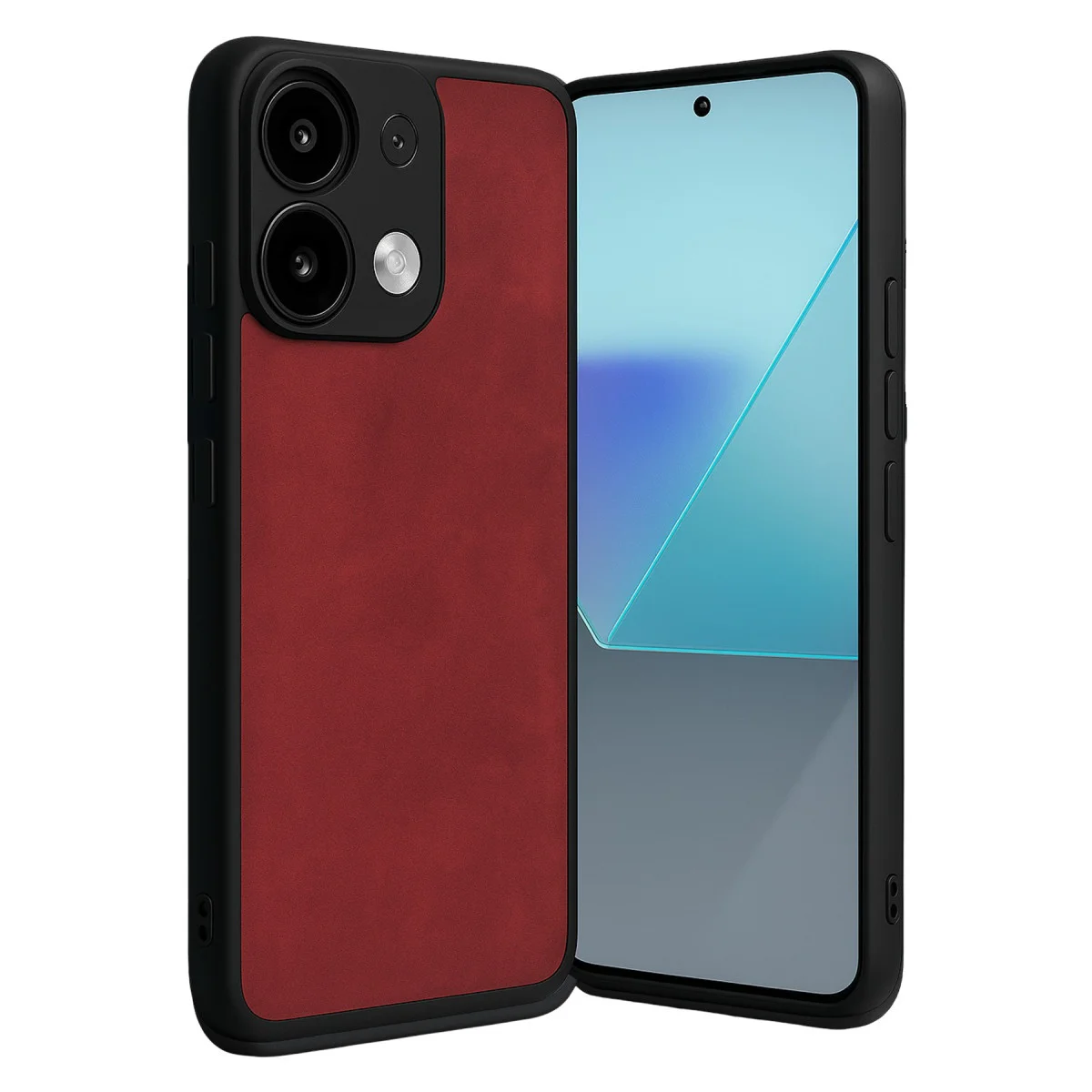 Redmi Note 13 4G Kılıf Aras Deri Kapak - Kırmızı