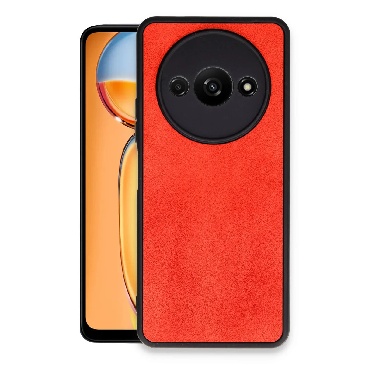 Redmi A3 4G Kılıf Aras Deri Kapak - Kırmızı