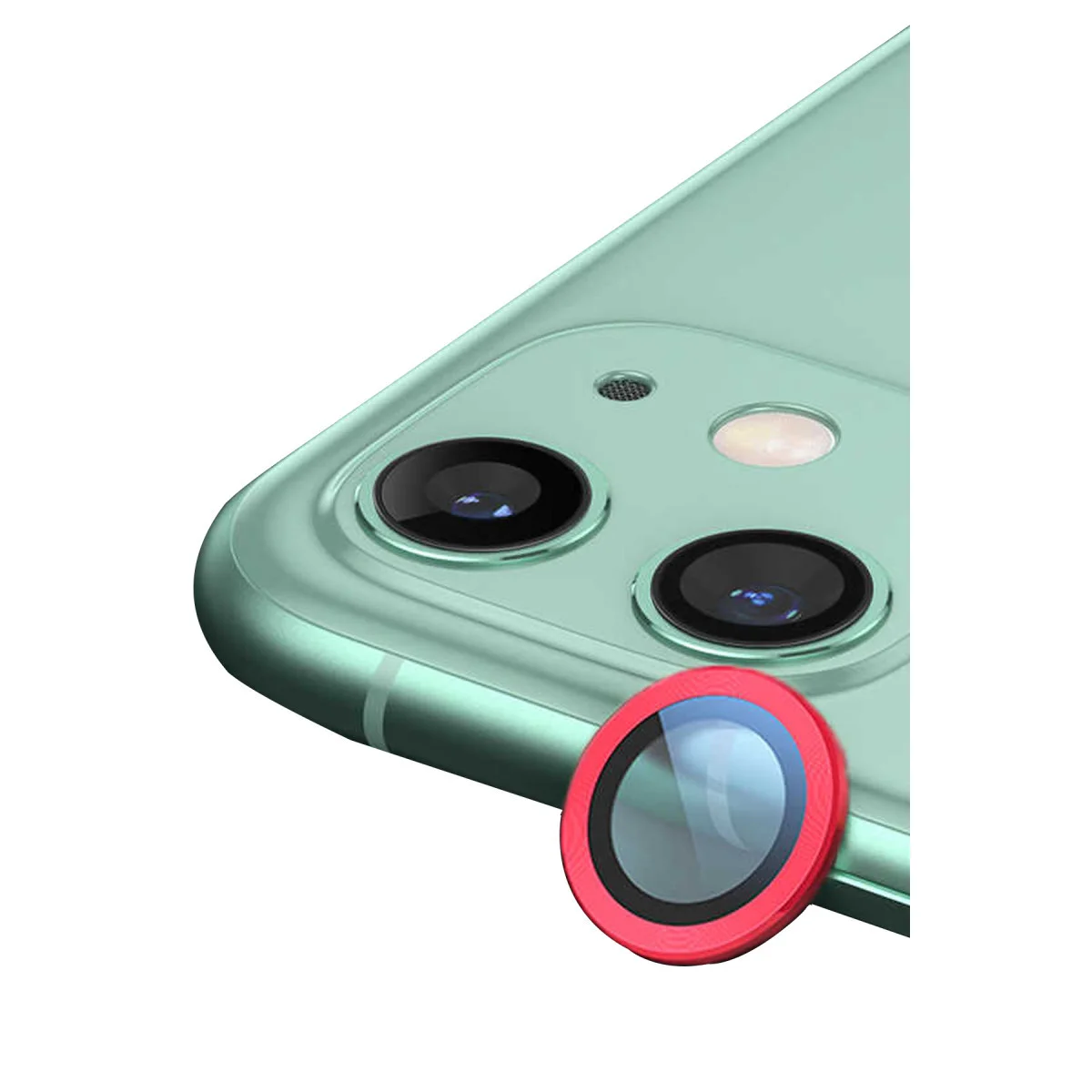 iPhone 12 Mini Raze Metal Kamera Lens - Kırmızı