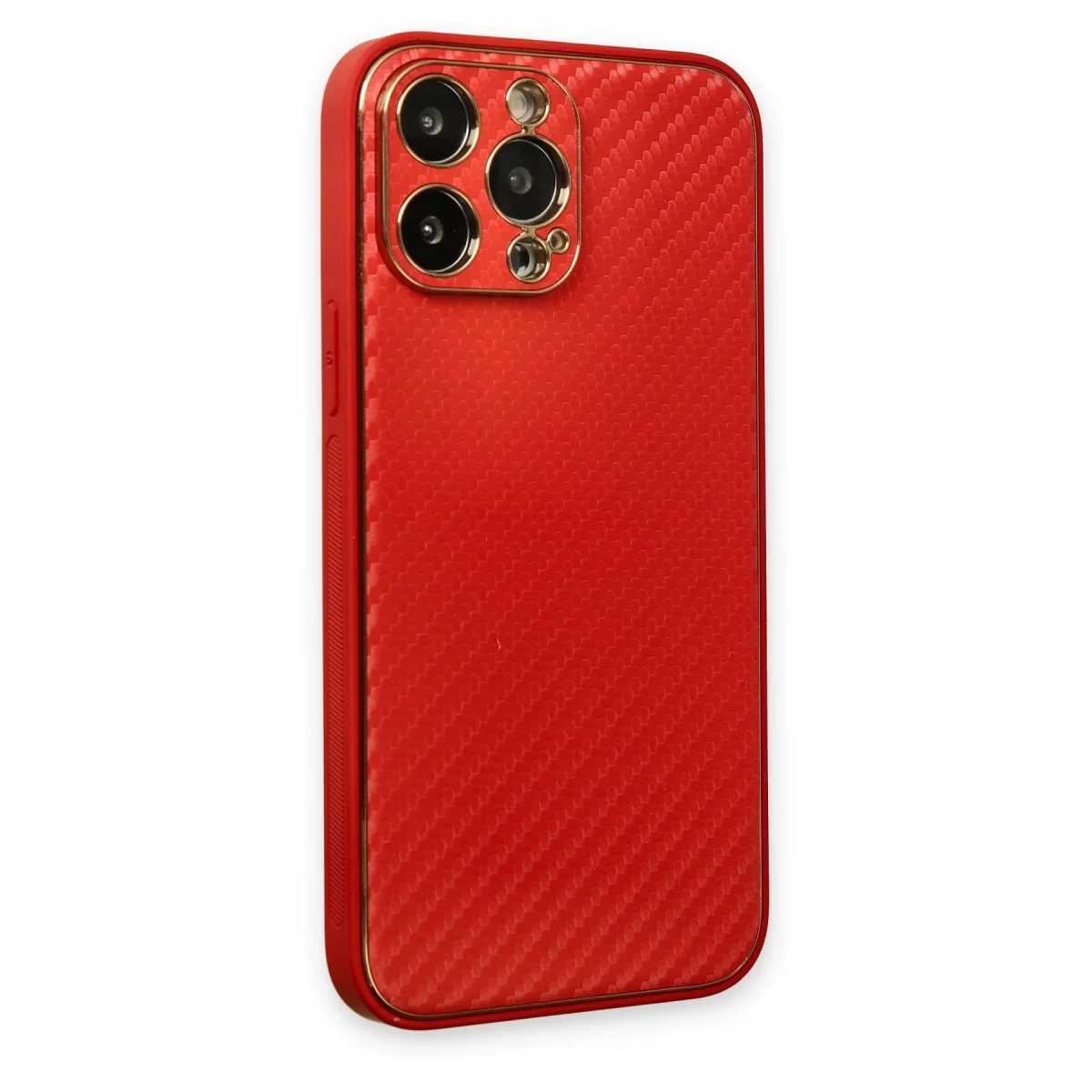 iPhone 13 Pro Max Kılıf Coco Karbon Silikon - Kırmızı