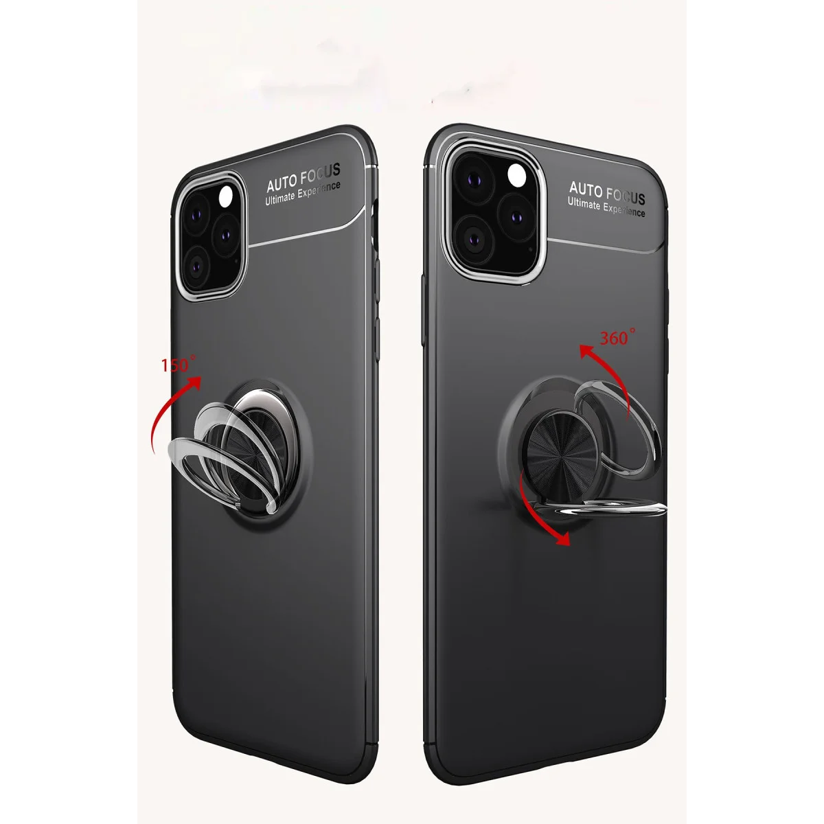 iPhone 11 Pro Kılıf Range Yüzüklü Silikon - Kırmızı