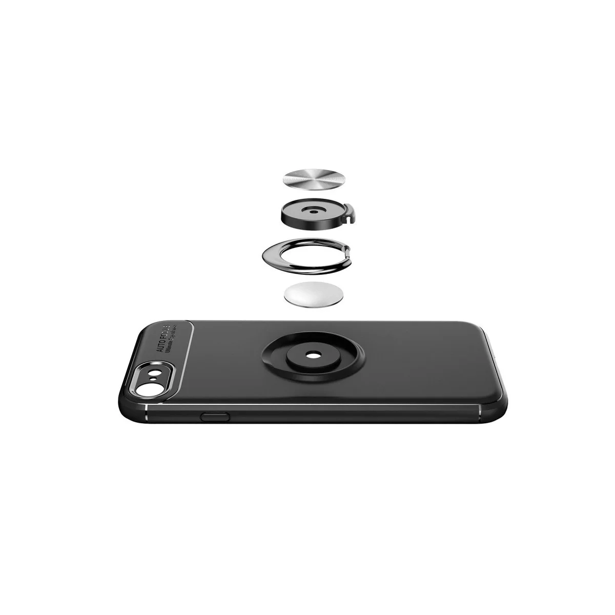 iPhone 7 Kılıf Range Yüzüklü Silikon - Kırmızı
