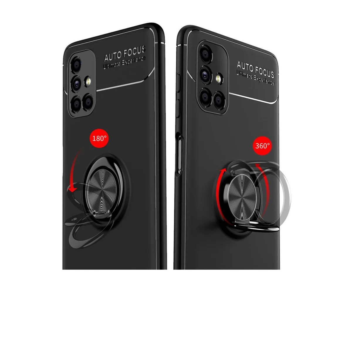 Galaxy M51 Kılıf Range Yüzüklü Silikon - Kırmızı