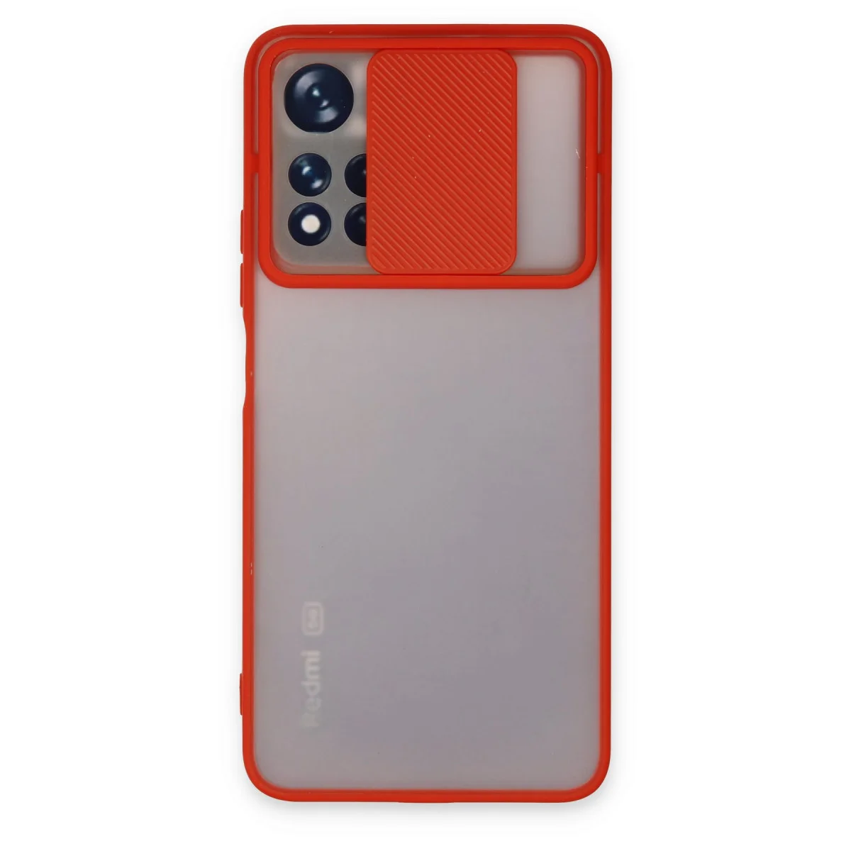 Redmi Note 11T Kılıf Palm Buzlu Kamera Sürgülü Silikon - Kırmızı