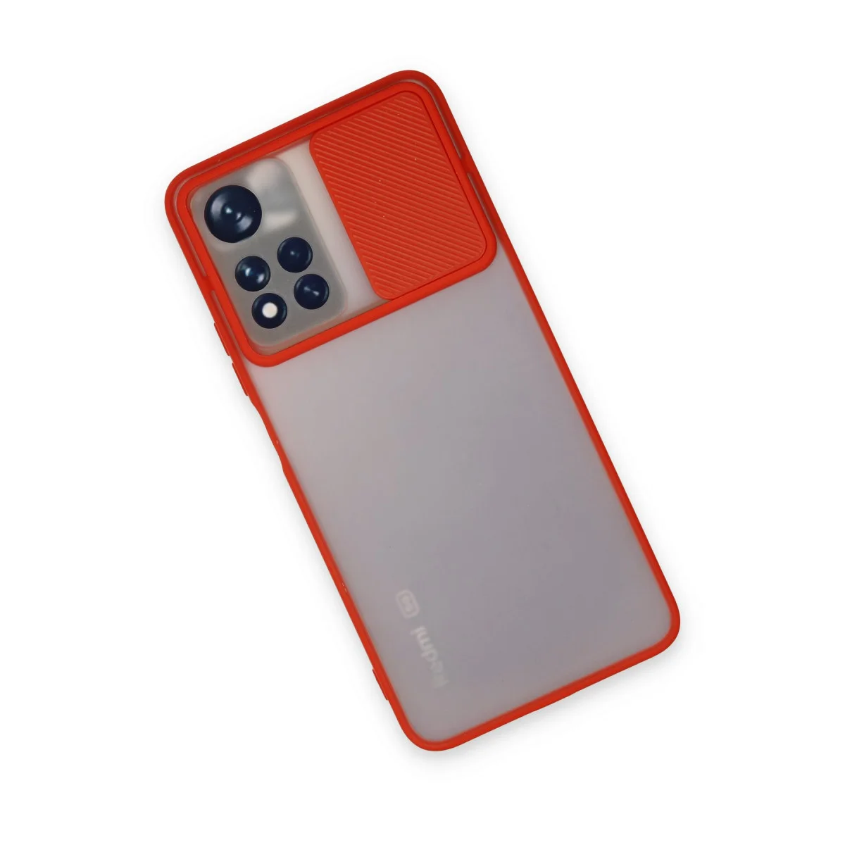 Redmi Note 11T Kılıf Palm Buzlu Kamera Sürgülü Silikon - Kırmızı