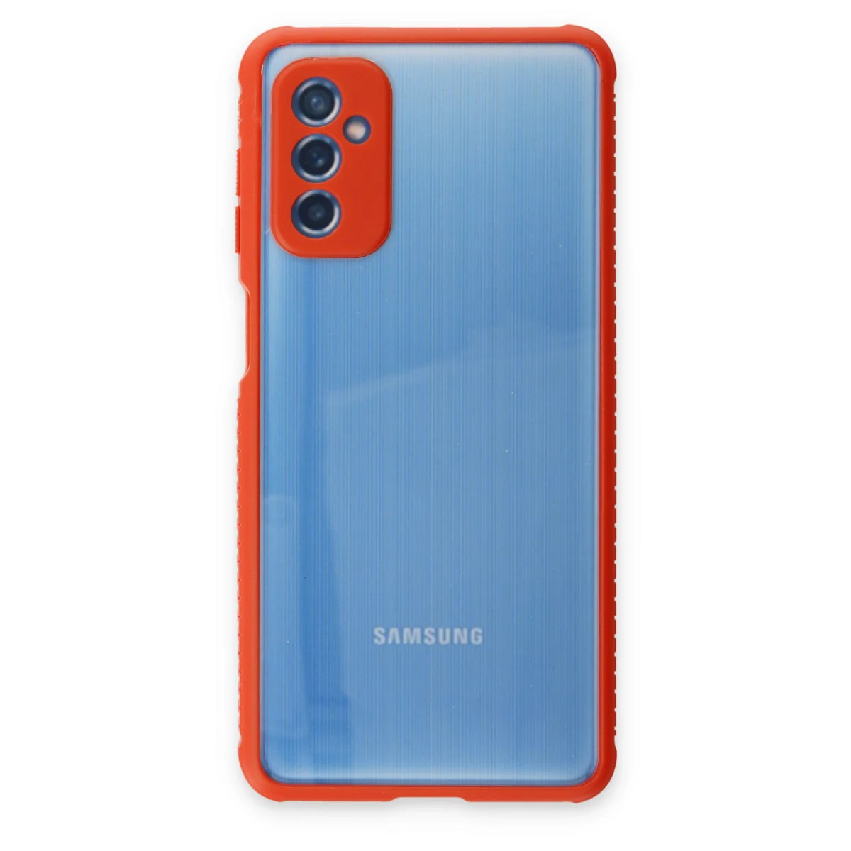 Galaxy M52 5G Kılıf Miami Şeffaf Silikon - Kırmızı