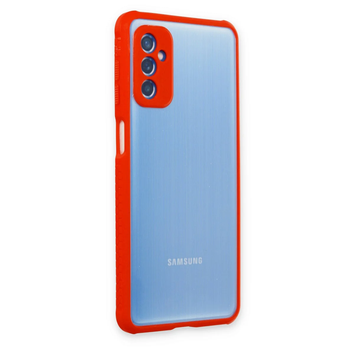 Galaxy M52 5G Kılıf Miami Şeffaf Silikon - Kırmızı