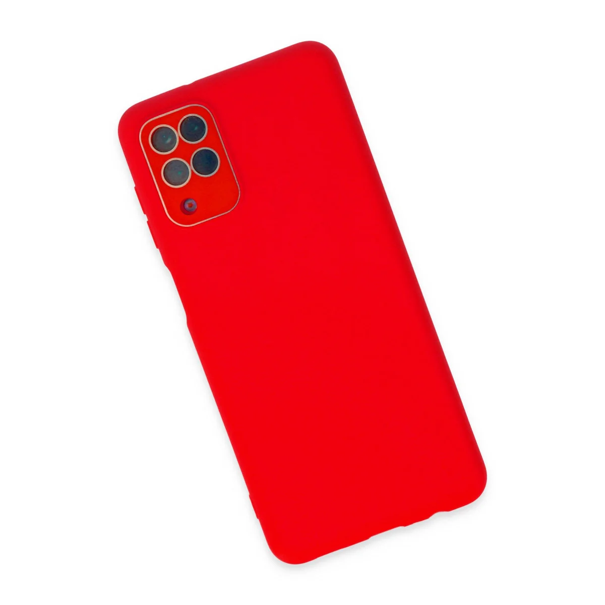 Galaxy A22 Kılıf Lansman Glass Kapak - Kırmızı