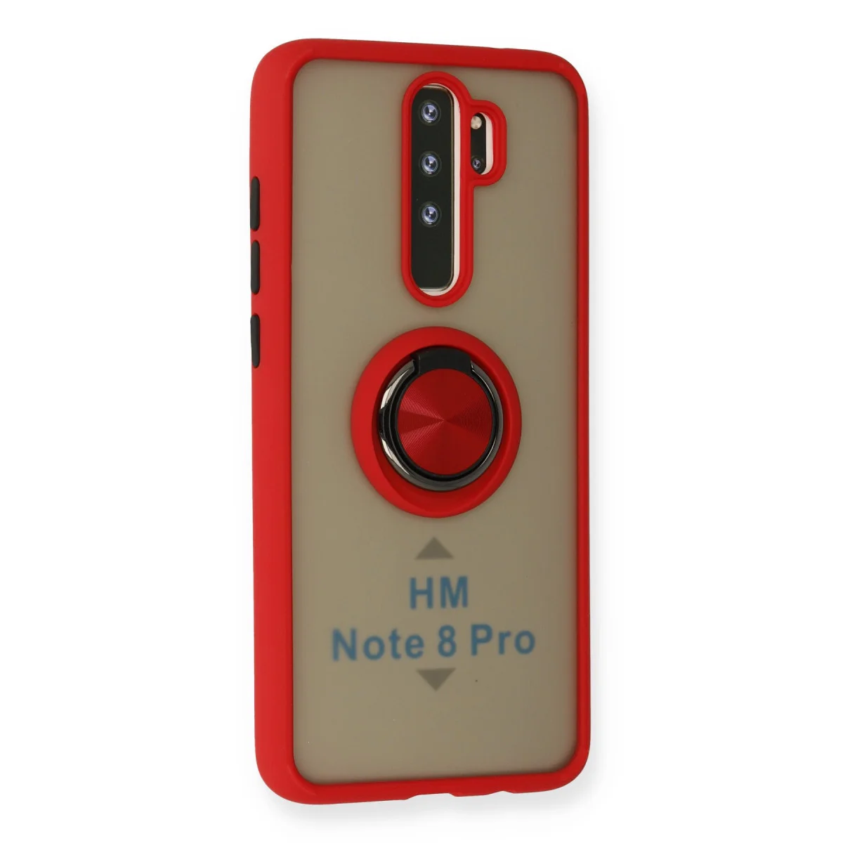 Redmi Note 8 Pro Kılıf Montreal Yüzüklü Silikon Kapak - Kırmızı