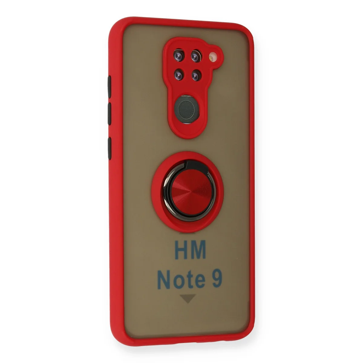 Redmi Note 9 Kılıf Montreal Yüzüklü Silikon Kapak - Kırmızı