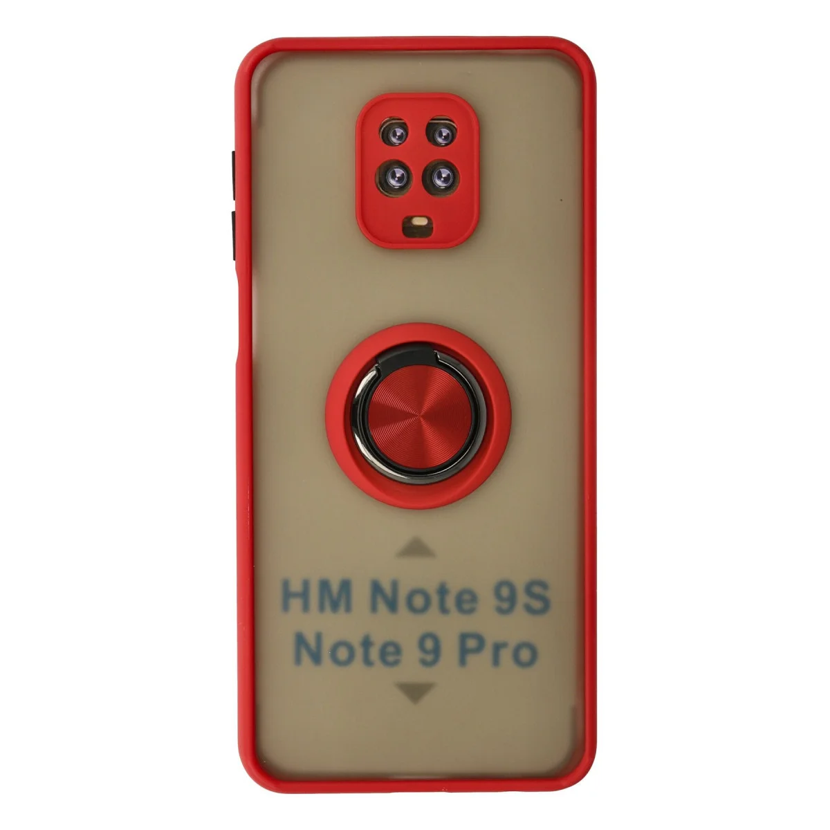 Redmi Note 9 Pro Kılıf Montreal Yüzüklü Silikon Kapak - Kırmızı