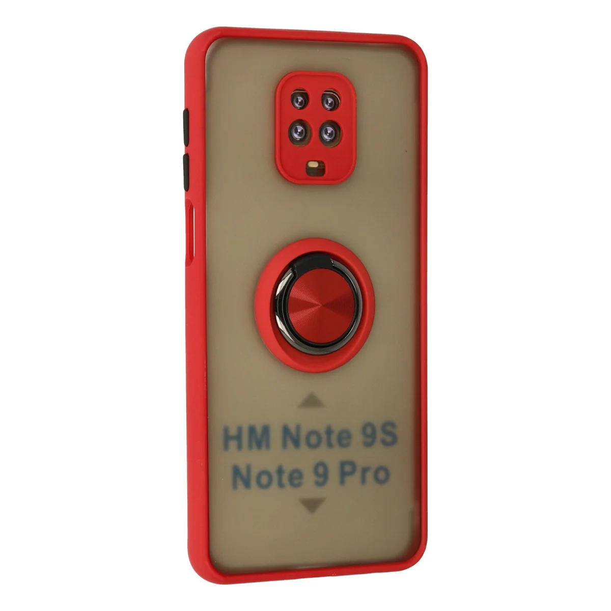 Redmi Note 9 Pro Kılıf Montreal Yüzüklü Silikon Kapak - Kırmızı