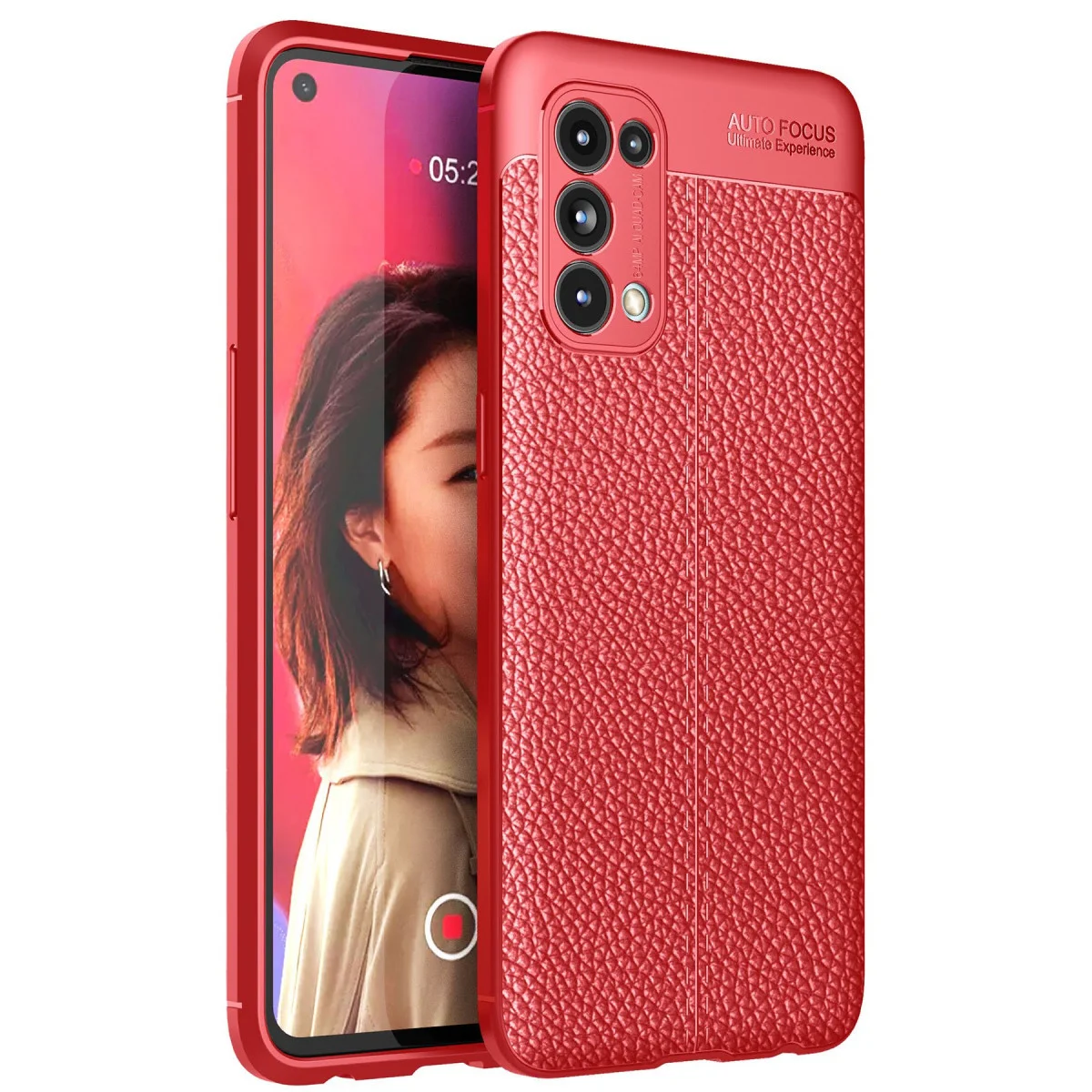 Reno 5 Kılıf Auto Focus Kapak - Kırmızı