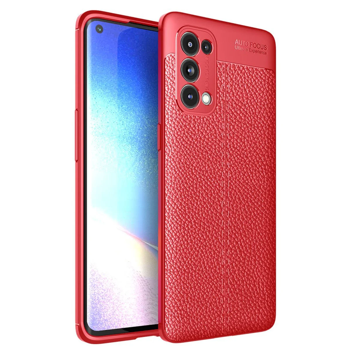 Reno 5 Pro Kılıf Auto Focus Kapak - Kırmızı