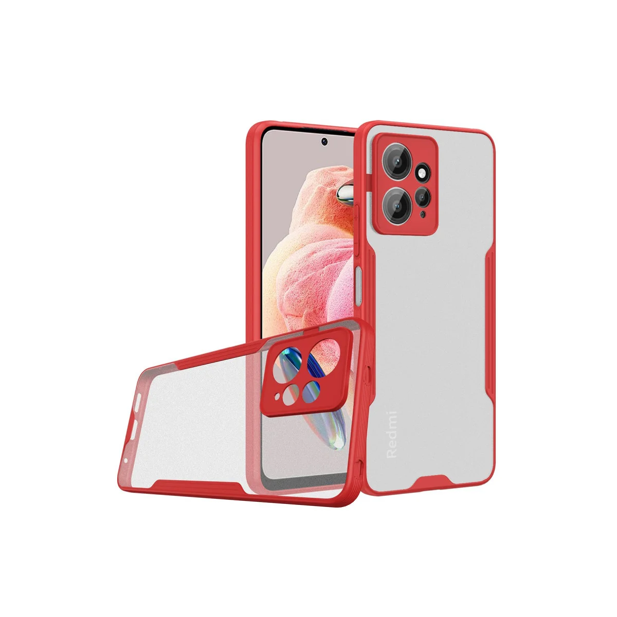 Redmi Note 12 4G Kılıf Platin Silikon - Kırmızı