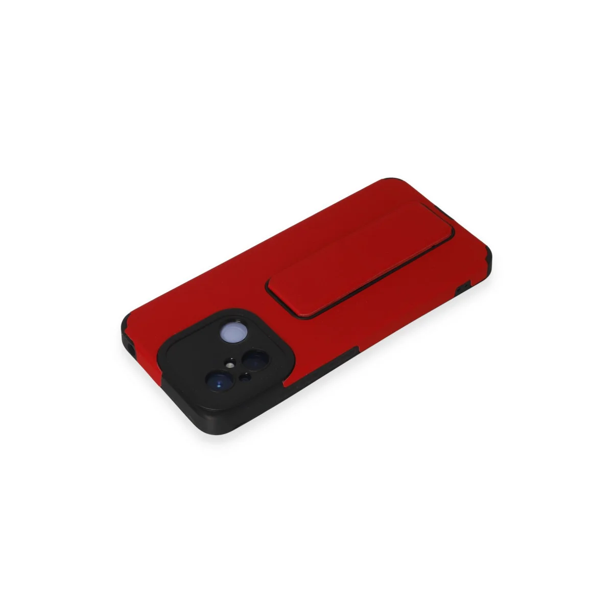 Redmi 12C Kılıf Mega Standlı Silikon - Kırmızı