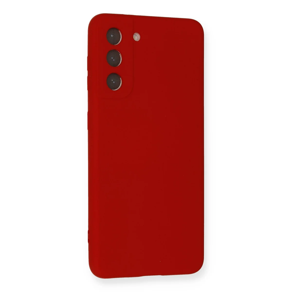Galaxy S21 Kılıf Nano içi Kadife Silikon - Kırmızı