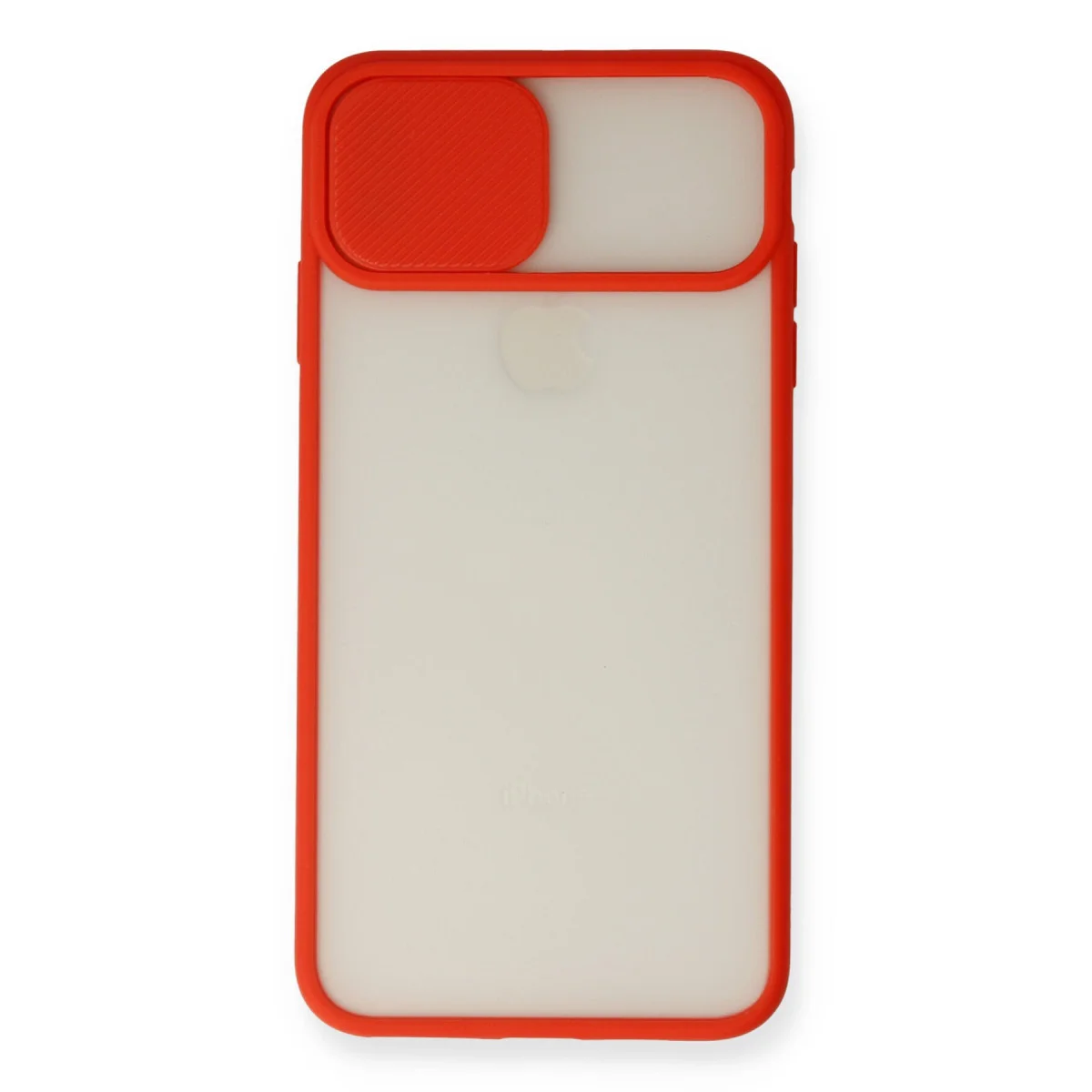 iPhone X Kılıf Palm Buzlu Kamera Sürgülü Silikon - Kırmızı